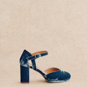 NWT! Katie Babies in Blue Pleated Velvet